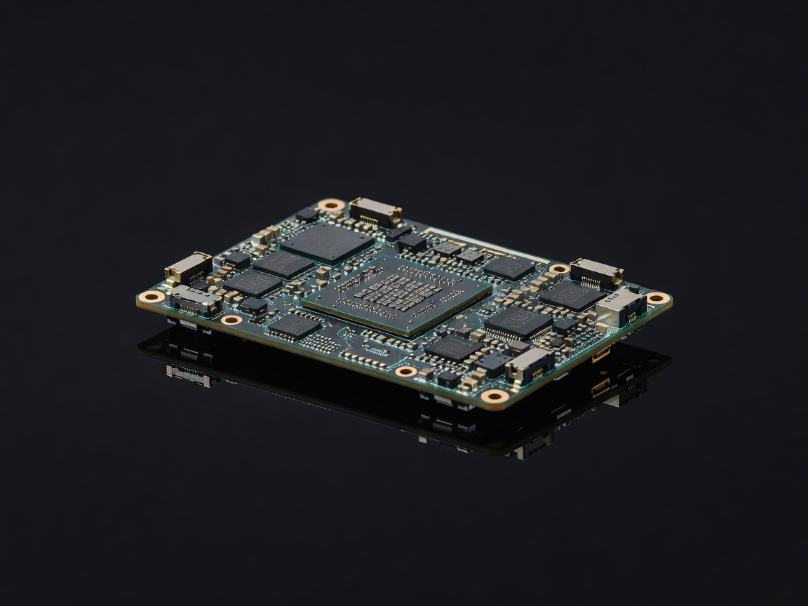 High-performance silicon neural processing accelerator board on clean dark background