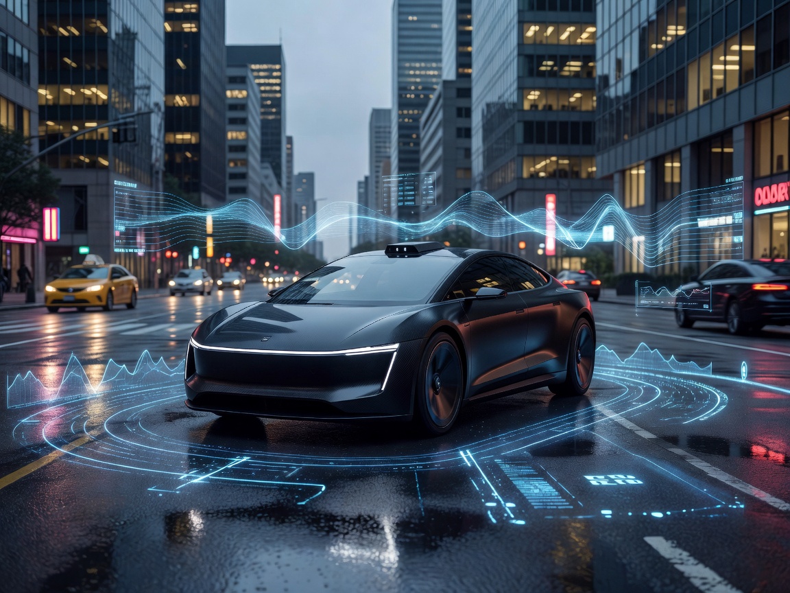 Self-driving vehicle outfitted with sensor suite and lidar components